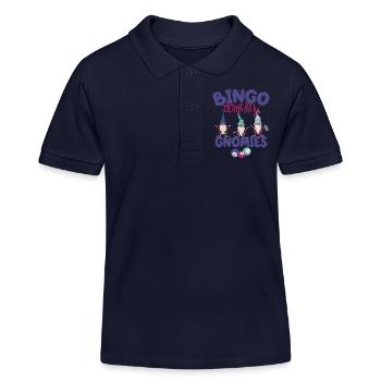 Bingo Mit Meinen Gnomies Lustiges Bingo - Kinder Organic Poloshirt Mini Sprinter von Stanley/Stella - Navy - Vorne