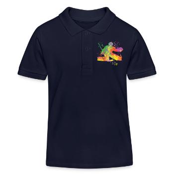 Eishockeyspieler Jungen Eishockey - Kinder Organic Poloshirt Mini Sprinter von Stanley/Stella - Navy - Vorne