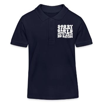Sorry Girls Maman dit NoDate Baby Shower - Polo enfant bio Stanley/Stella - bleu marine - Devant