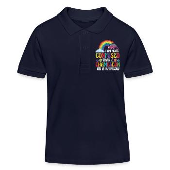 Ich Bin Verwirrter Als Ein Chamäleon - Kinder Organic Poloshirt Mini Sprinter von Stanley/Stella - Navy - Vorne
