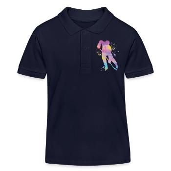 Eishockeyspieler Jungen Eishockey - Kinder Organic Poloshirt Mini Sprinter von Stanley/Stella - Navy - Vorne