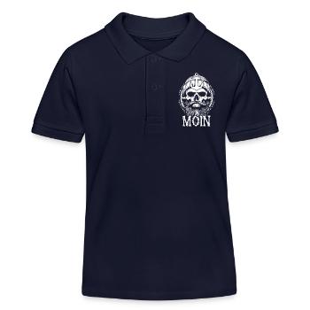 Moin - Totenkopf mit Bart - Seemann Geschenk - Kinder Organic Poloshirt Mini Sprinter von Stanley/Stella - Navy - Vorne