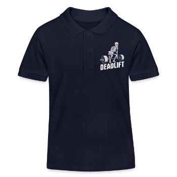 Squelette, Soulevé de terre, Musculation, Entraînement - Polo enfant bio Stanley/Stella - bleu marine - Devant