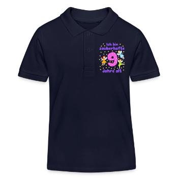 9. Geburtstag Feen Magie Fantasie Mädchen 9 Jahre - Kinder Organic Poloshirt Mini Sprinter von Stanley/Stella - Navy - Vorne