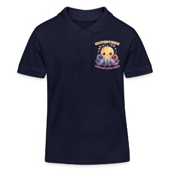 Drôle de pieuvre céphalopode calmar cadeau - Polo enfant bio Stanley/Stella - bleu marine - Devant