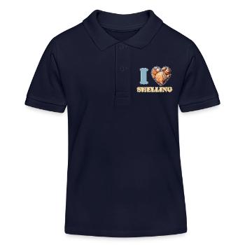 J’aime bombarder des coquillages Shell Collector Gift - Polo enfant bio Stanley/Stella - bleu marine - Devant