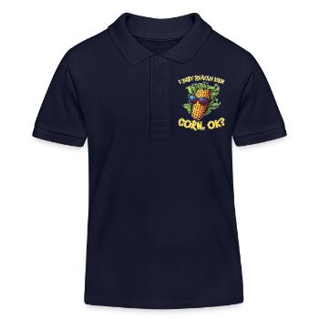 Maiskolben Spruch Mais Lustige Maiskolben Geschenk - Kinder Organic Poloshirt Mini Sprinter von Stanley/Stella - Navy - Vorne