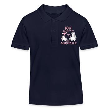 Bald Wieder Große Schwester Verkünden Einhörner - Kinder Organic Poloshirt Mini Sprinter von Stanley/Stella - Navy - Vorne