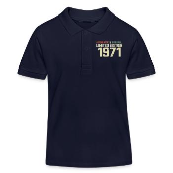1971 Geburtstagsgeschenk 1971 Jahrgang 1971 Retro - Kinder Organic Poloshirt Mini Sprinter von Stanley/Stella - Navy - Vorne
