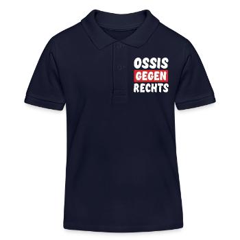 Ossis Gegen Rechts - Rechts Nein Danke - Kinder Organic Poloshirt Mini Sprinter von Stanley/Stella - Navy - Vorne
