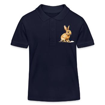 Feldhase oder Kaninchen? - Kinder Organic Poloshirt Mini Sprinter von Stanley/Stella - Navy - Vorne