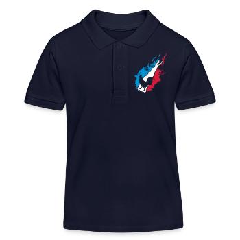 Frankreich-Fußballmannschaft Bär Schwanz flamme1 - Kinder Organic Poloshirt Mini Sprinter von Stanley/Stella - Navy - Vorne
