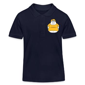 cercle balle homme gras épais clipart bande dessinée dessin animé lu - Polo enfant bio Stanley/Stella - bleu marine - Devant