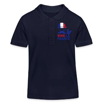 France mode vélo cyclisme championnat football - Polo enfant bio Stanley/Stella - bleu marine - Devant