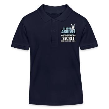 mon secret je vais être grand-frère - Polo enfant bio Stanley/Stella - bleu marine - Devant