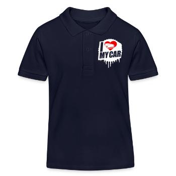I Love My Car Spruch Liebe Auto Fahren Cool Hobby - Kinder Organic Poloshirt Mini Sprinter von Stanley/Stella - Navy - Vorne