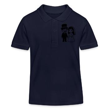 Couple de mariés Anime - Polo enfant bio Stanley/Stella - bleu marine - Devant