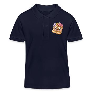 Gaufre aux fleurs - Polo enfant bio Stanley/Stella - bleu marine - Devant
