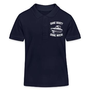 Sans bateau ? Sans moi ! - Polo enfant bio Stanley/Stella - bleu marine - Devant