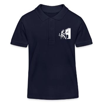 Klaviervirtuose Whiskers - Katze am Klavier - Kinder Organic Poloshirt Mini Sprinter von Stanley/Stella - Navy - Vorne