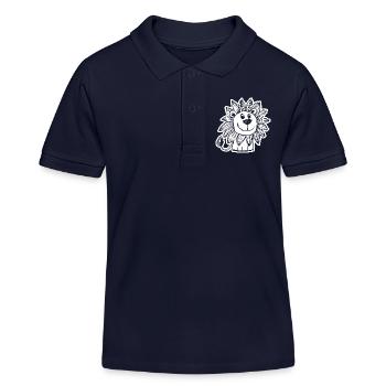 Lion Lion Head - Kids Organic Polo Shirt by Stanley/Stella - navy - Front