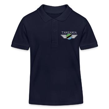 J’aime la Tanzanie, T-Shirt Design Style Élégance - Polo enfant bio Stanley/Stella - bleu marine - Devant