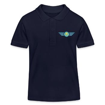J’aime le Kazakhstan, T-shirt design de style élégance - Polo enfant bio Stanley/Stella - bleu marine - Devant