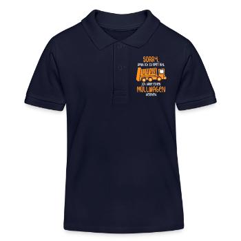 Sorry Dass Ich Zu Spät Bin Habe Müllwagen Gesehen - Kinder Organic Poloshirt Mini Sprinter von Stanley/Stella - Navy - Vorne