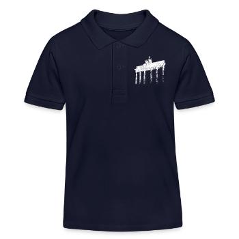 Berlin Brandenburg Gate Vintage Skyline Berliner - Kids Organic Polo Shirt by Stanley/Stella - navy - Front