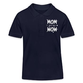 Mama Du Bist Wow Mom You Are Wow Mutter Muttertag - Kinder Organic Poloshirt Mini Sprinter von Stanley/Stella - Navy - Vorne