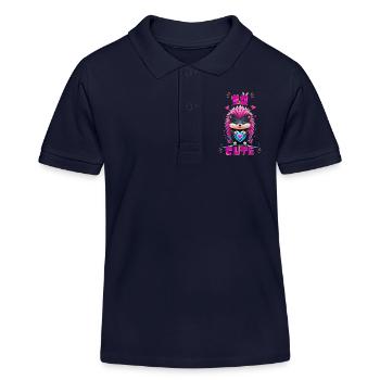 Blue Heart Hedgehog - So cute - Kids Organic Polo Shirt by Stanley/Stella - navy - Front