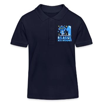 Bye Kindergarten Roboter Kita Abgänger Junge - Kinder Organic Poloshirt Mini Sprinter von Stanley/Stella - Navy - Vorne