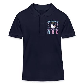 Bye Kindergarten Einhorn Kita Abgänger Mädchen - Kinder Organic Poloshirt Mini Sprinter von Stanley/Stella - Navy - Vorne