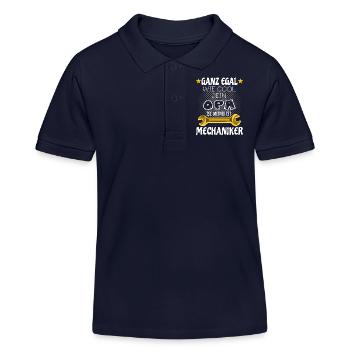 Mein Opa ist Mechaniker - Kinder Organic Poloshirt Mini Sprinter von Stanley/Stella - Navy - Vorne