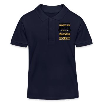 Optimist Optimismus lustiger Spruch Geschenk - Kinder Organic Poloshirt Mini Sprinter von Stanley/Stella - Navy - Vorne