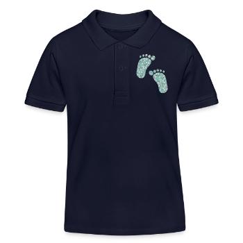 Liberty Fußabdrücke türkis - Kinder Organic Poloshirt Mini Sprinter von Stanley/Stella - Navy - Vorne