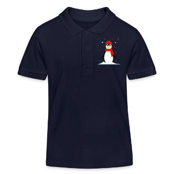 Pinguin Schnee Sterne - Kinder Organic Poloshirt Mini Sprinter von Stanley/Stella - Navy - Vorne