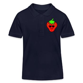 erdbeere cool - Kinder Organic Poloshirt Mini Sprinter von Stanley/Stella - Navy - Vorne