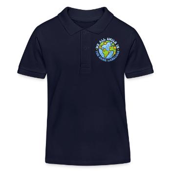 We All Smile In The Same Language Fun ESL Teacher - Polo enfant bio Stanley/Stella - bleu marine - Devant