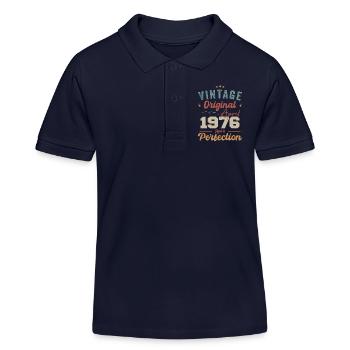 Vintage né en avril 1976 cadeau d’anniversaire - Polo enfant bio Stanley/Stella - bleu marine - Devant