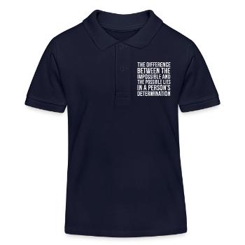 the difference between the impossible and the - Kids Organic Polo Shirt by Stanley/Stella - navy - Front