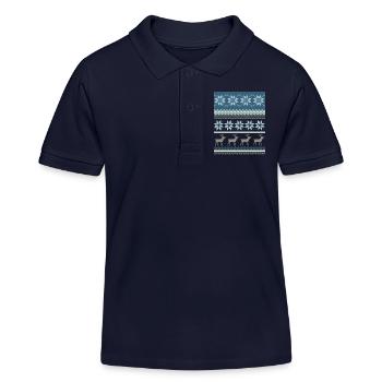 Scène hivernale étincelante - Polo enfant bio Stanley/Stella - bleu marine - Devant