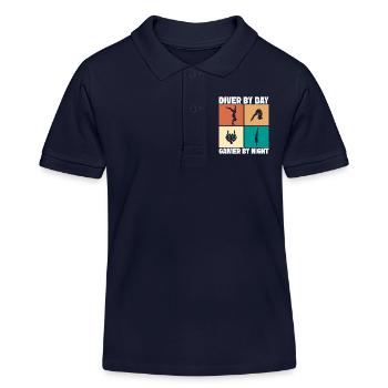 Diving diving board - Kids Organic Polo Shirt by Stanley/Stella - navy - Front