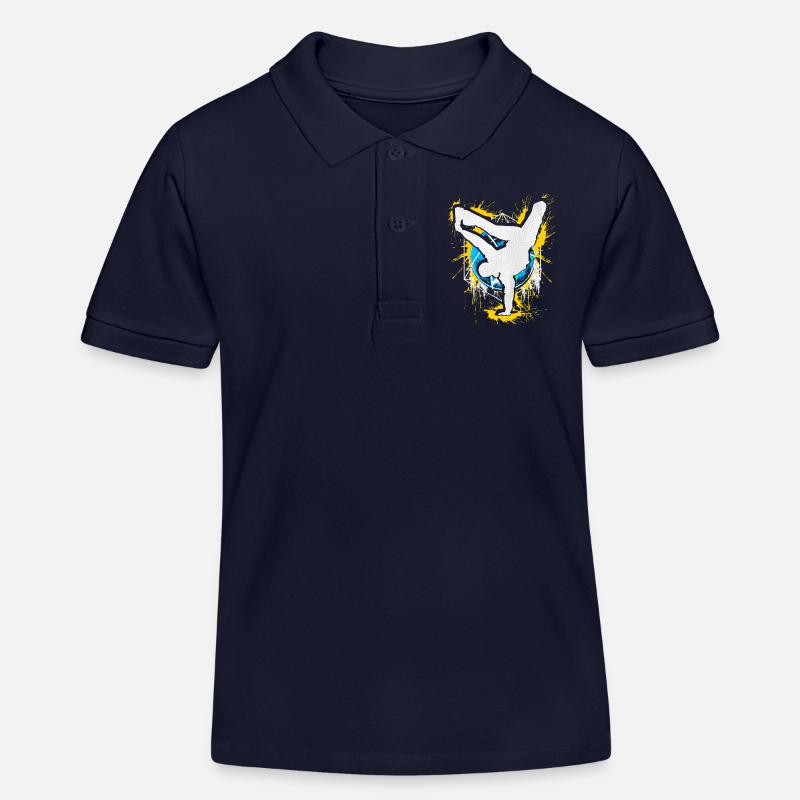 Breakdance Handstand Bboy - B-Boying Breakdancer - Kinder Organic Poloshirt Mini Sprinter von Stanley/Stella - Navy