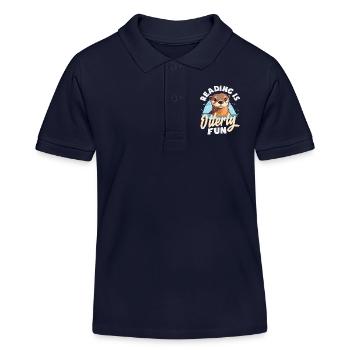 Seeotter Cartoon Lesen - Kinder Organic Poloshirt Mini Sprinter von Stanley/Stella - Navy - Vorne