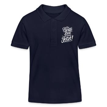 Le meilleur moment est toujours en direct maintenant Carpe Diem - Polo enfant bio Stanley/Stella - bleu marine - Devant