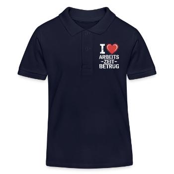 J’aime Temps de travail Fraude Pas de crime Bureau de l’emploi - Polo enfant bio Stanley/Stella - bleu marine - Devant