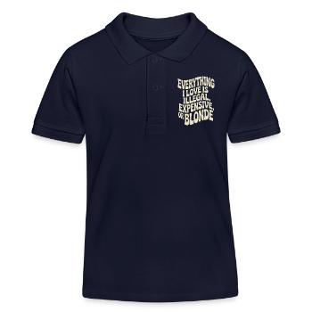 Everything I Love Illegal Expensive Blonde Männer - Kinder Organic Poloshirt Mini Sprinter von Stanley/Stella - Navy - Vorne