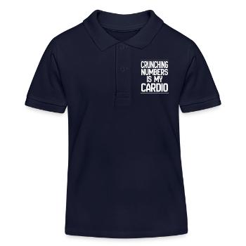 Funny Accountant Crunching Numbers Is My Cardio - Kids Organic Polo Shirt by Stanley/Stella - navy - Front