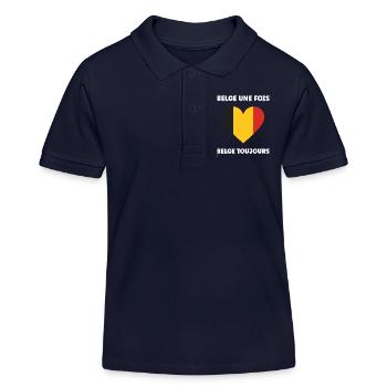 Belgian Heart Tricolor - Kids Organic Polo Shirt by Stanley/Stella - navy - Front